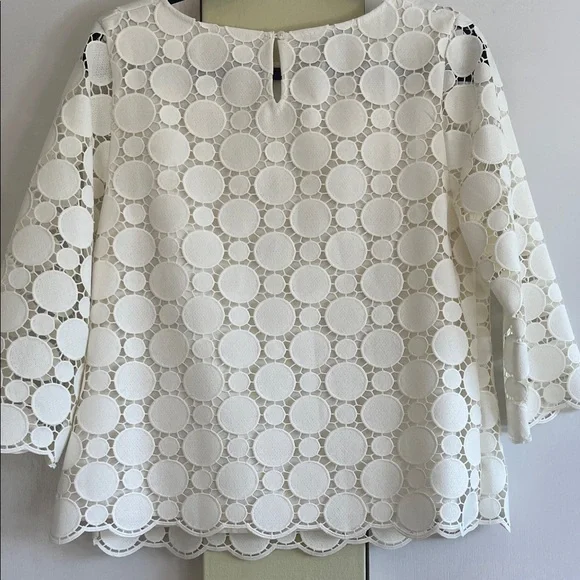 Talbots White Circle Lace Blouse - Picture 7 of 7